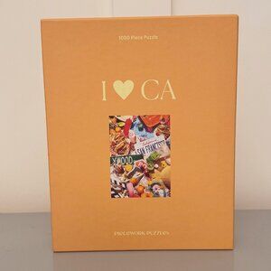 Piecework Puzzles “I Love CA” 1000 Piece Jigsaw Puzzle–COMPLETE!